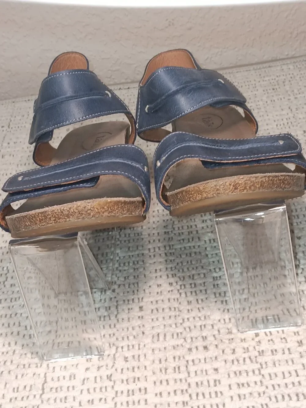 Taos Women’s 'Reason' Dark Blue Leather Adjustable Wedge Sandals 42 EU / 11 US